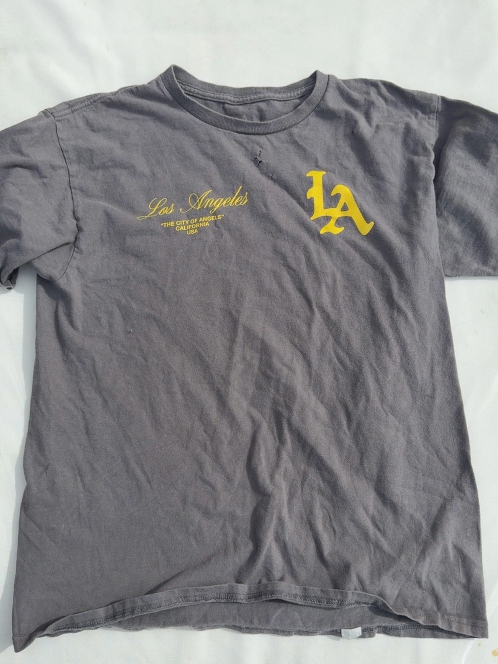 Los Angeles Apparel Gray Tee with Yellow LA Crest
